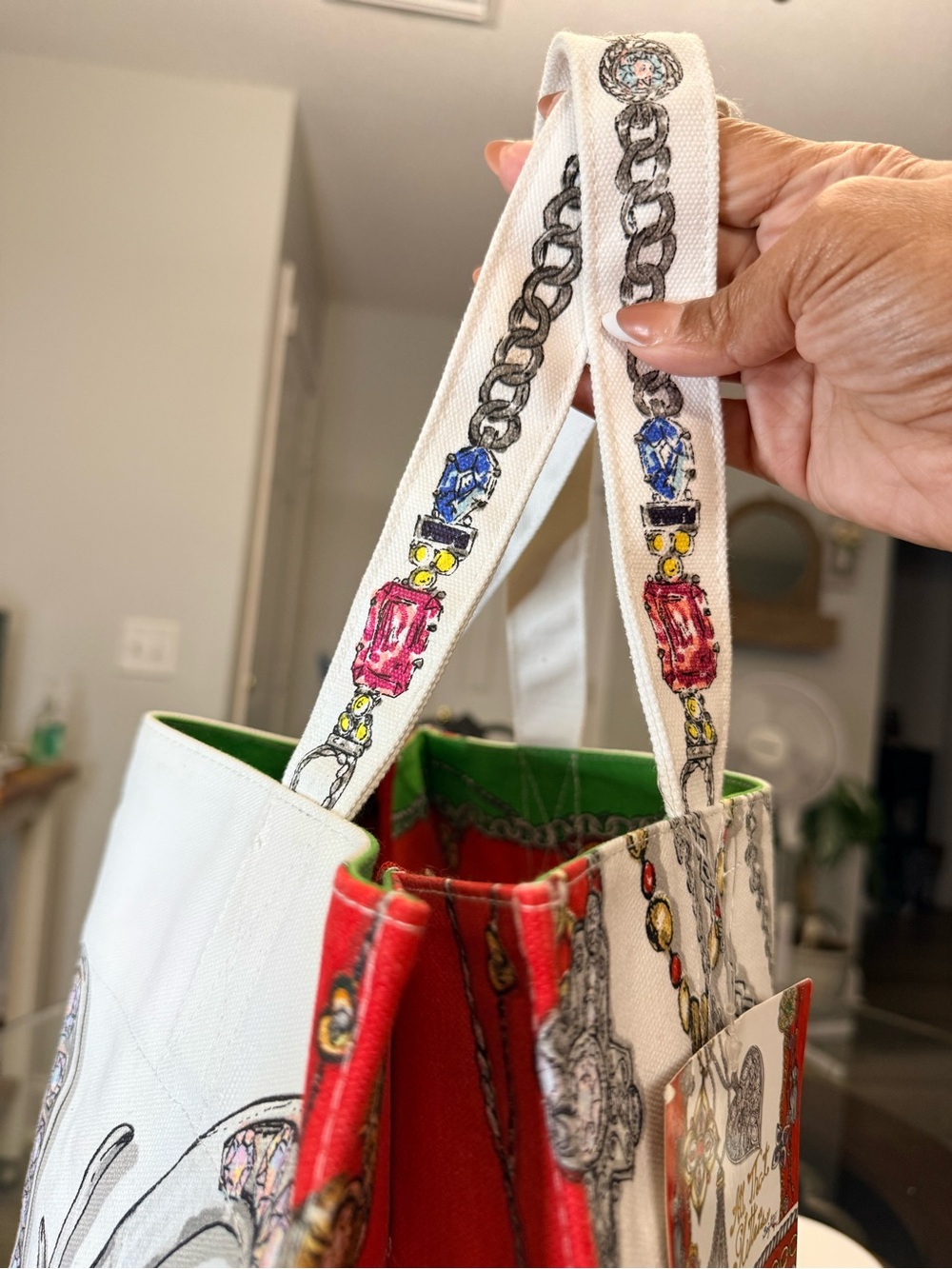 Brighton White and Red 'All That Glitters' Beaded Tote - Picture 5 of 7